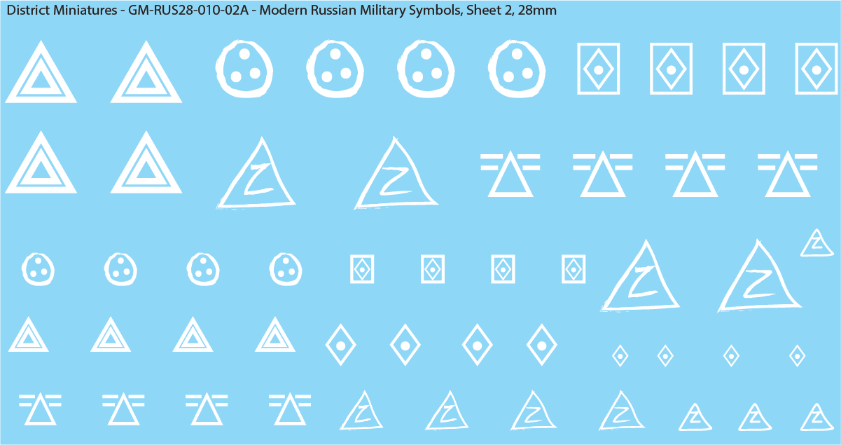Modern Russian Military Symbols (Multiple Options), 28mm