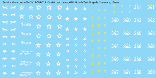 Soviet Lend Lease (Multiple Options), 15mm Decals