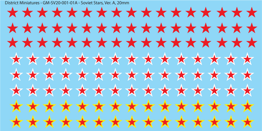 WWII Soviet Stars, 20mm Decals