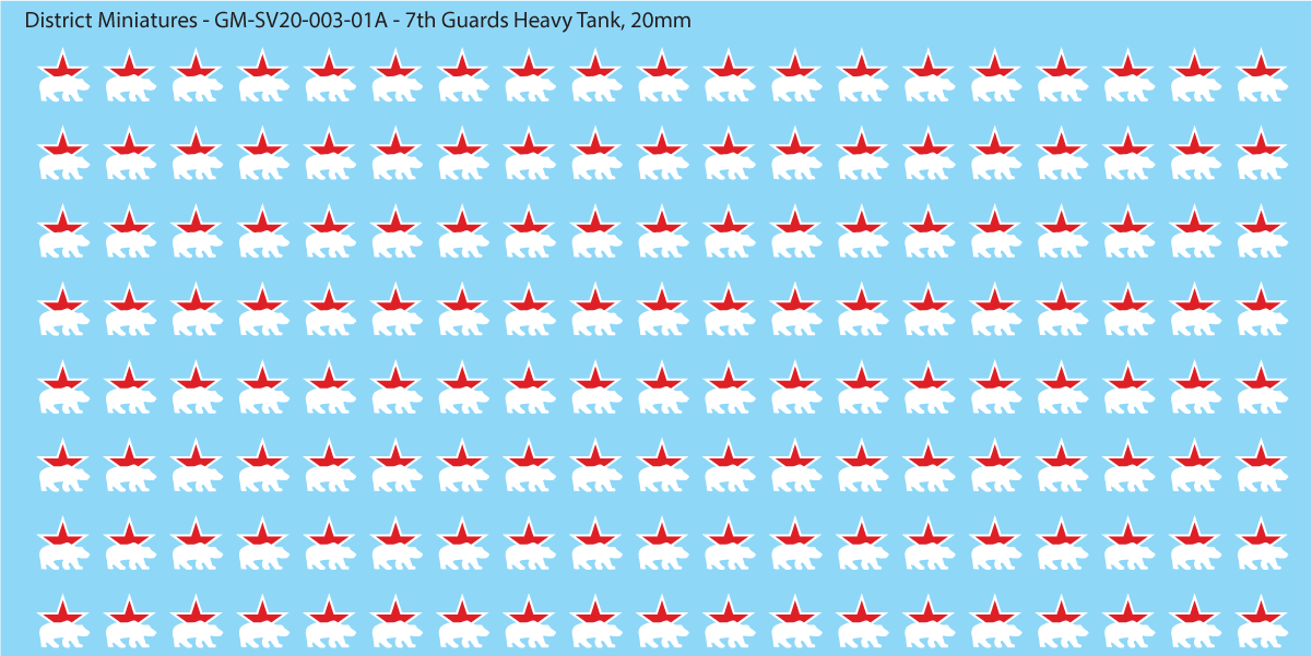 Soviet 7th Guards Heavy Tank Vehicle Insignia, 20mm Decals