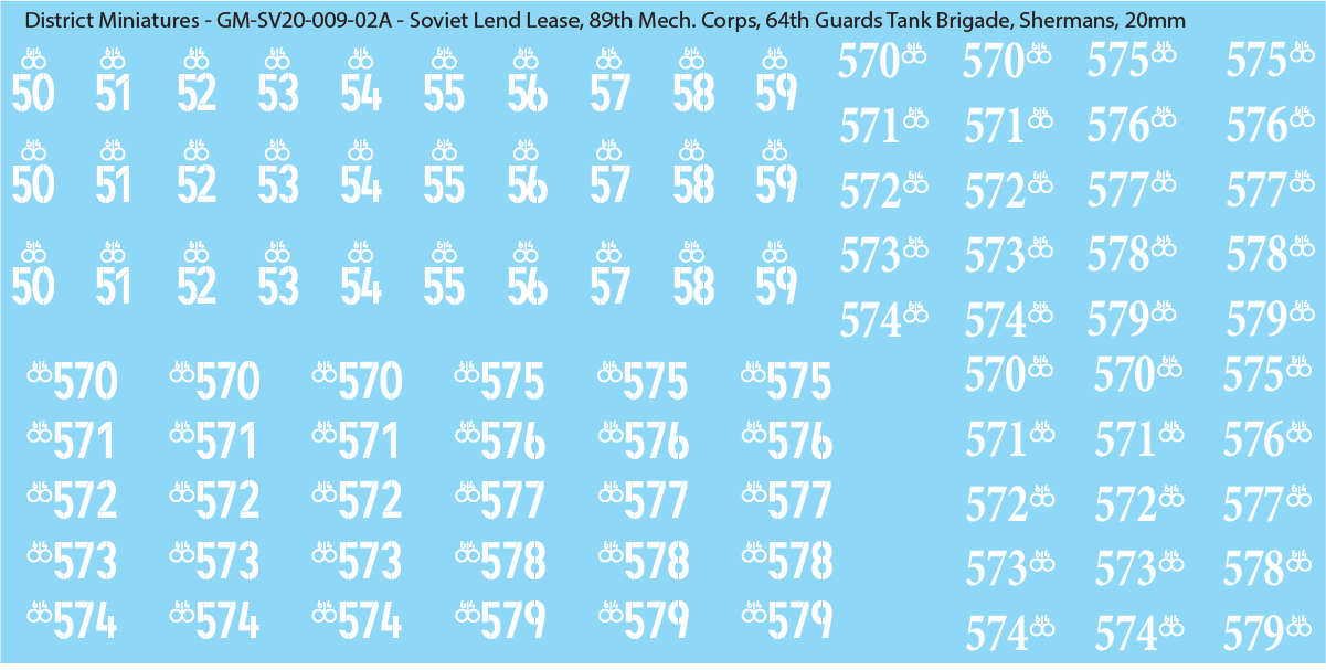 Soviet Lend Lease (Multiple Options), 20mm Decals