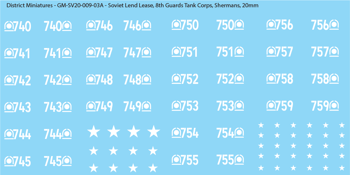 Soviet Lend Lease (Multiple Options), 20mm Decals