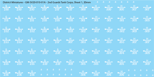 2nd Guards Tank Corps (Multiple Options), 20mm Decals