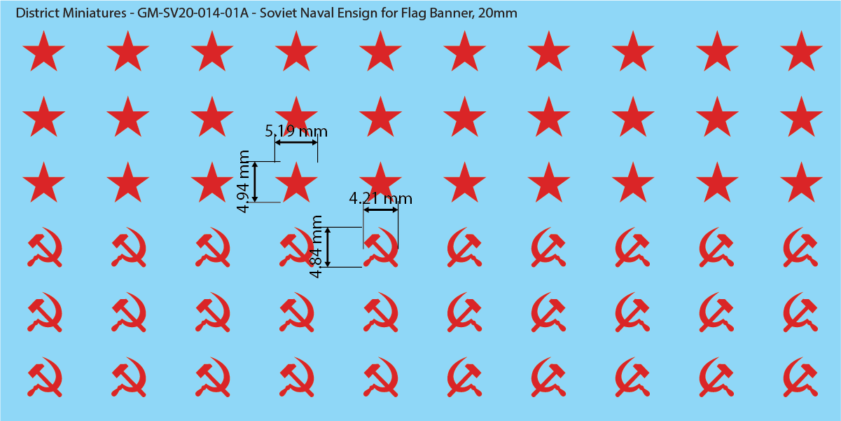 Soviet Naval Ensign Emblems for Flag Banner, 20mm