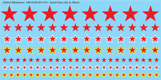 WWII Soviet Stars, 28mm Decals