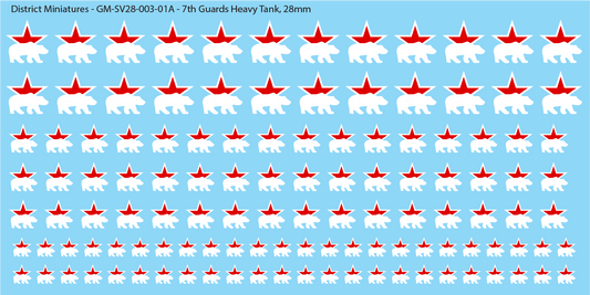 Soviet 7th Guards Heavy Tank Vehicle Insignia, 28mm Decals