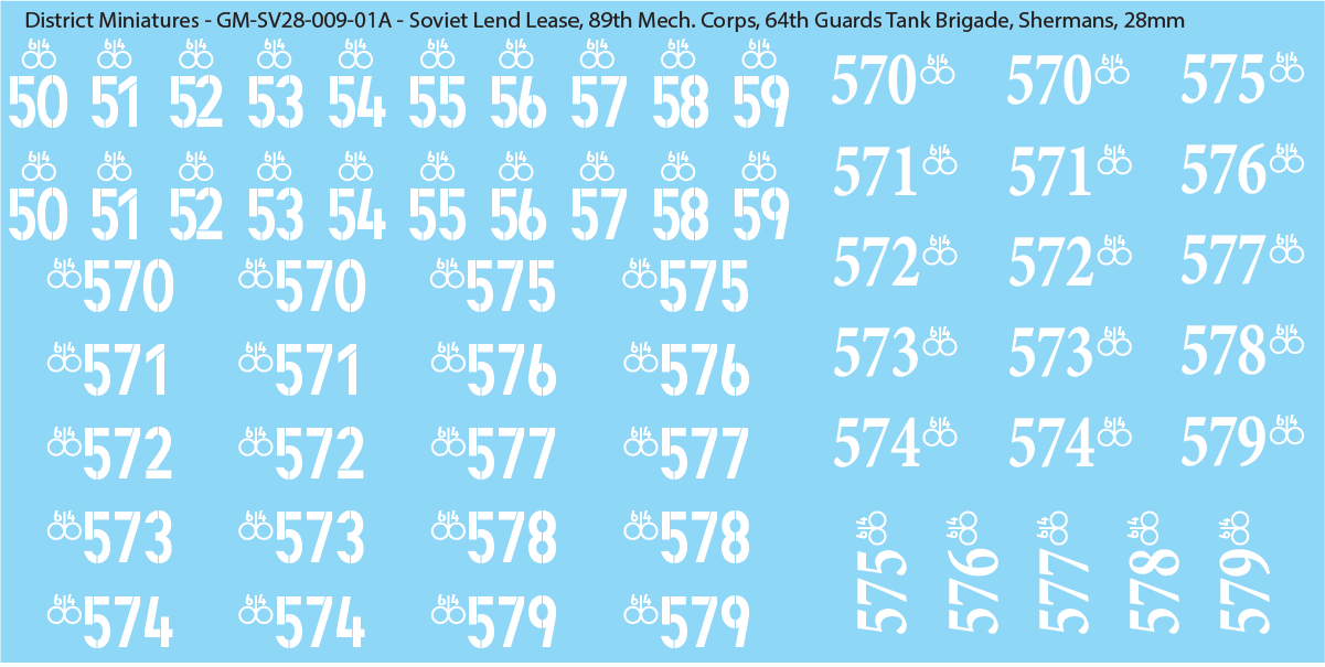 Soviet Lend Lease (Multiple Options), 28mm Decals