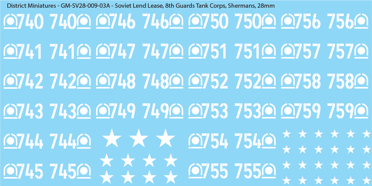 Soviet Lend Lease (Multiple Options), 28mm Decals