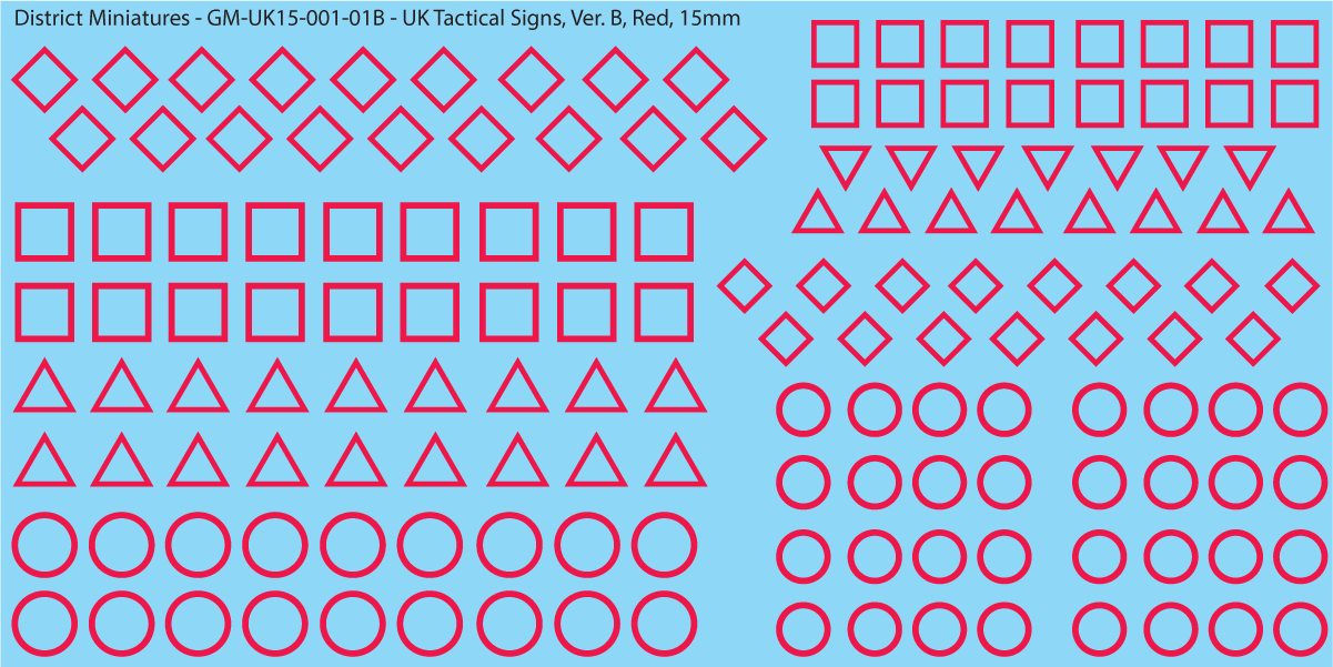 WW2 British - Tactical Signs, 15mm Decals