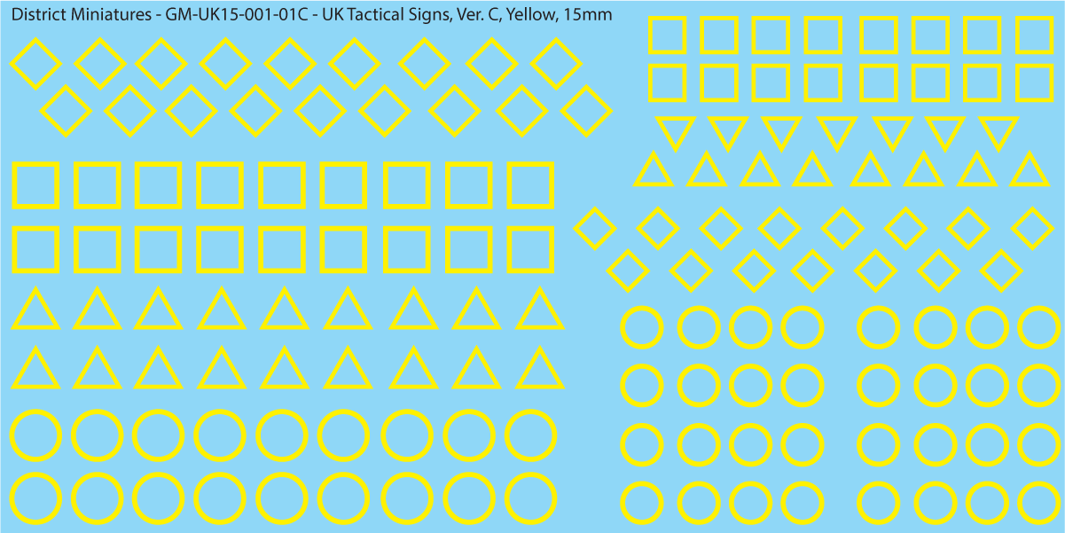 WW2 British - Tactical Signs, 15mm Decals