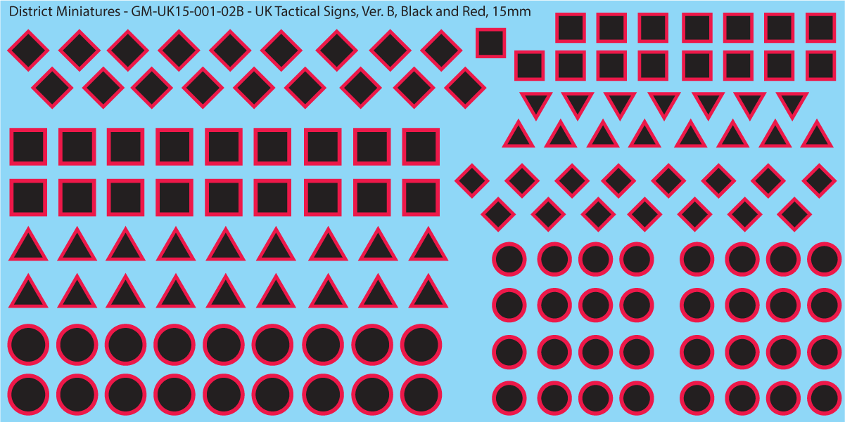 WW2 British - Tactical Signs, 15mm Decals
