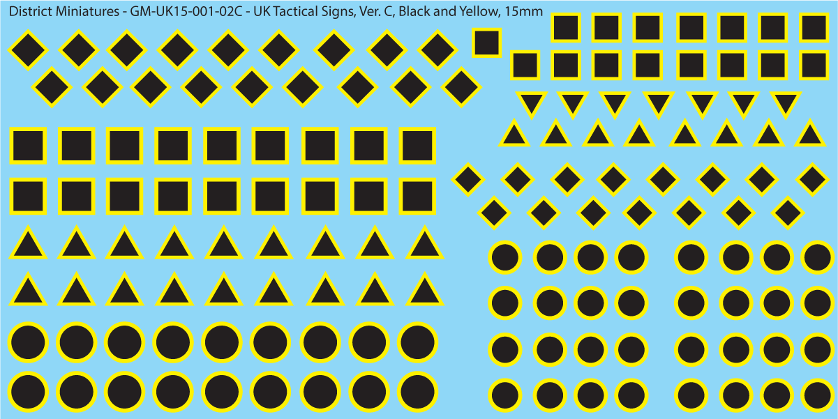 WW2 British - Tactical Signs, 15mm Decals