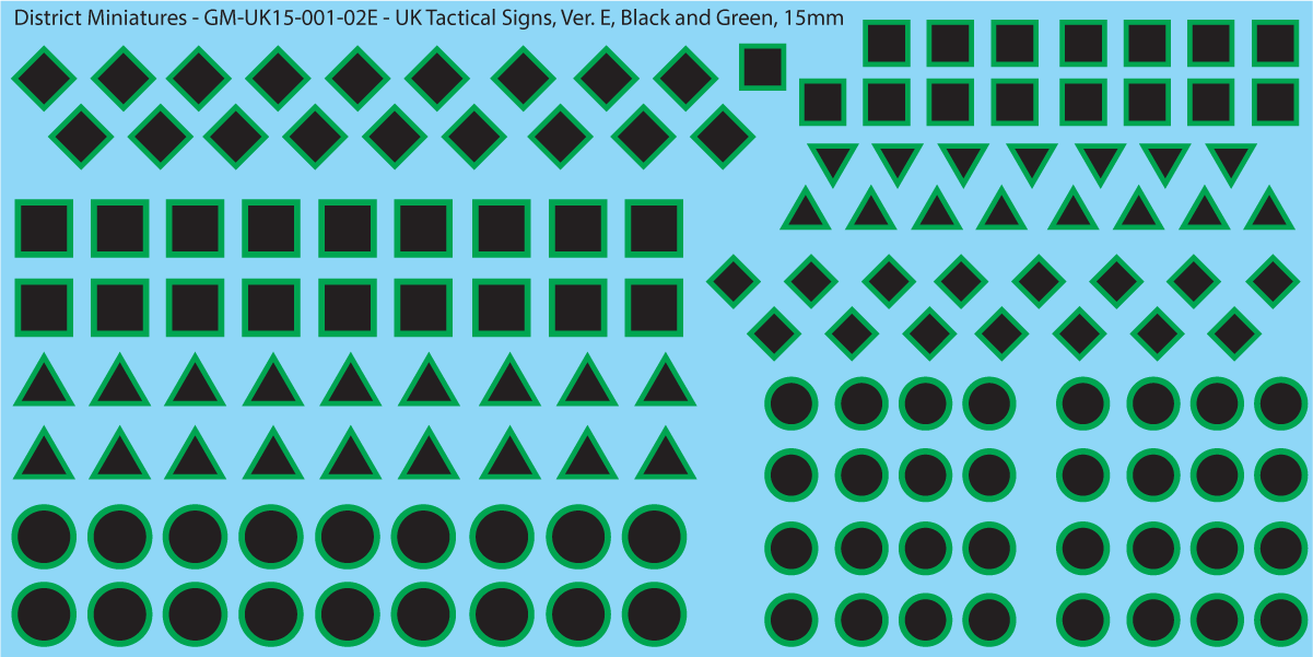 WW2 British - Tactical Signs, 15mm Decals