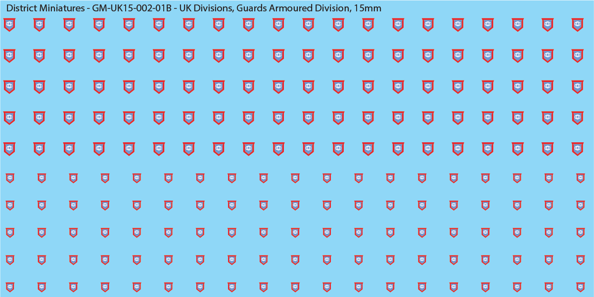WW2 British - UK Armored Divisions, 15mm Decals