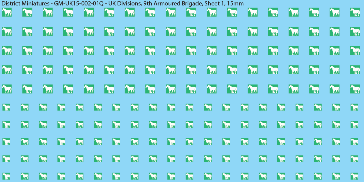 WW2 British - UK Armored Divisions, 15mm Decals
