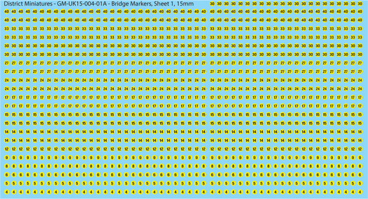 WW2 British - Bridge Weight Markers, 15mm Decals