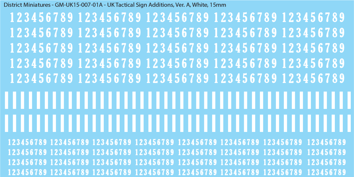 WW2 British - Tactical Sign Additions, 15mm Decals