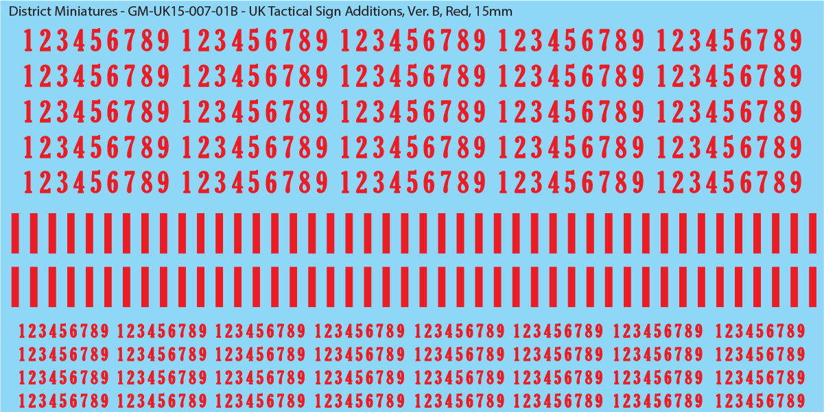 WW2 British - Tactical Sign Additions, 15mm Decals