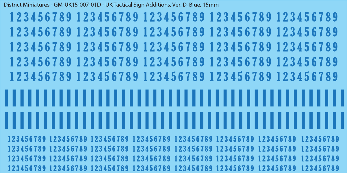 WW2 British - Tactical Sign Additions, 15mm Decals