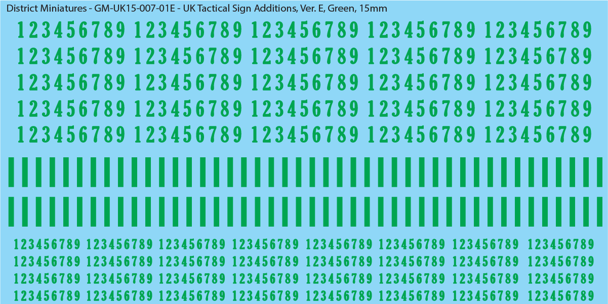 WW2 British - Tactical Sign Additions, 15mm Decals