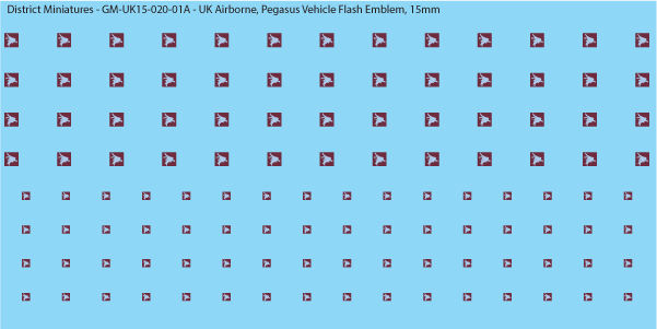 WW2 British - UK Airborne, Pegasus Vehicle Flash Emblem, 15mm Decals