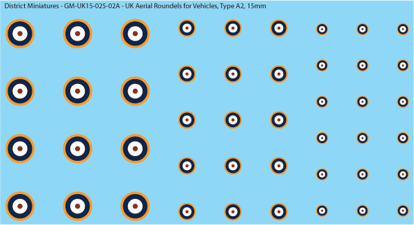 WW2 British - UK Aerial Roundels (Multiple Options), 15mm Decals