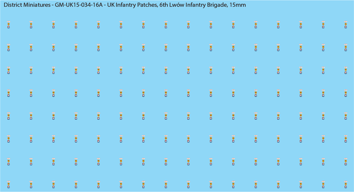 WW2 British - UK Infantry Patches (Multiple Options), 15mm Decals