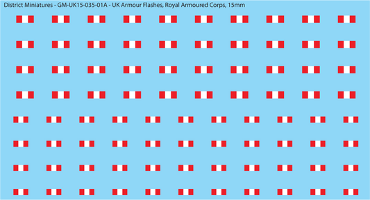 WW2 British - UK Royal Armoured Corps Flashes (Multiple Options), 15mm Decals