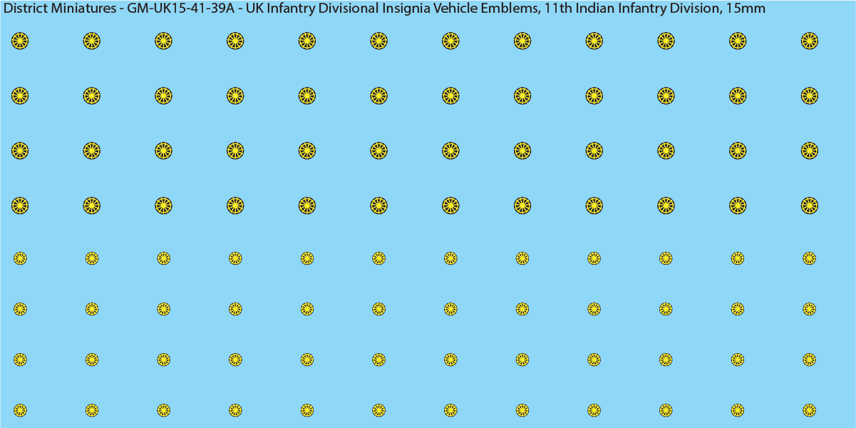 WW2 British - UK Infantry Divisions (Vehicles) #1, 15mm Decals