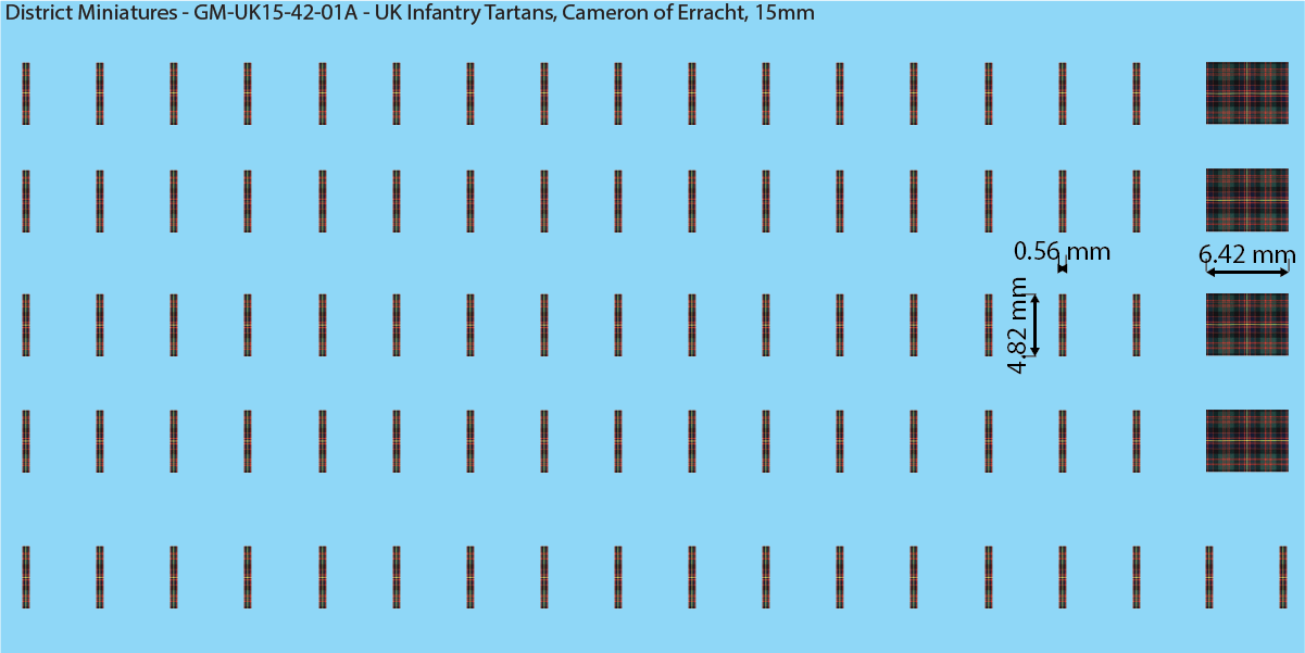 WW2 British - UK Infantry Tartan Decals, 15mm Decals