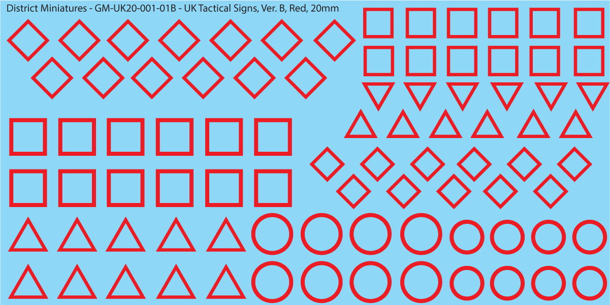 WW2 British - Tactical Signs, 20mm Decals