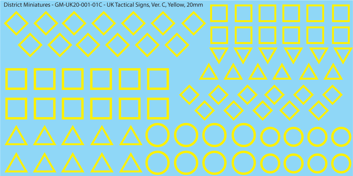 WW2 British - Tactical Signs, 20mm Decals