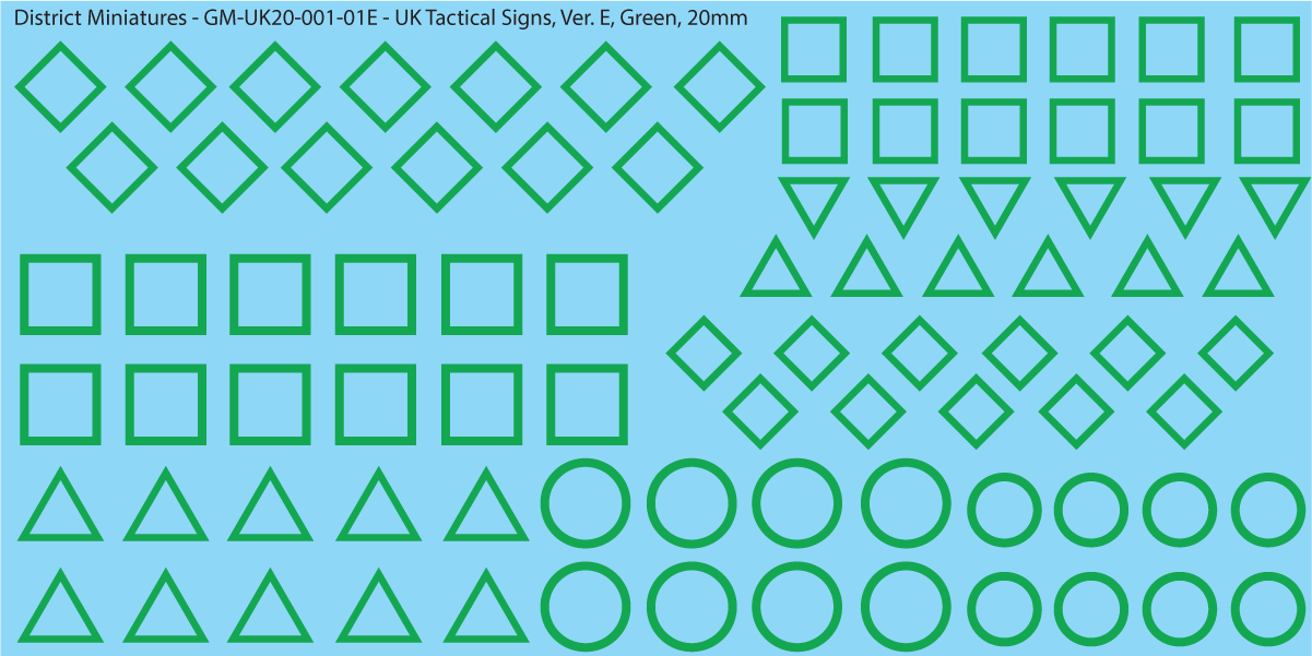 WW2 British - Tactical Signs, 20mm Decals