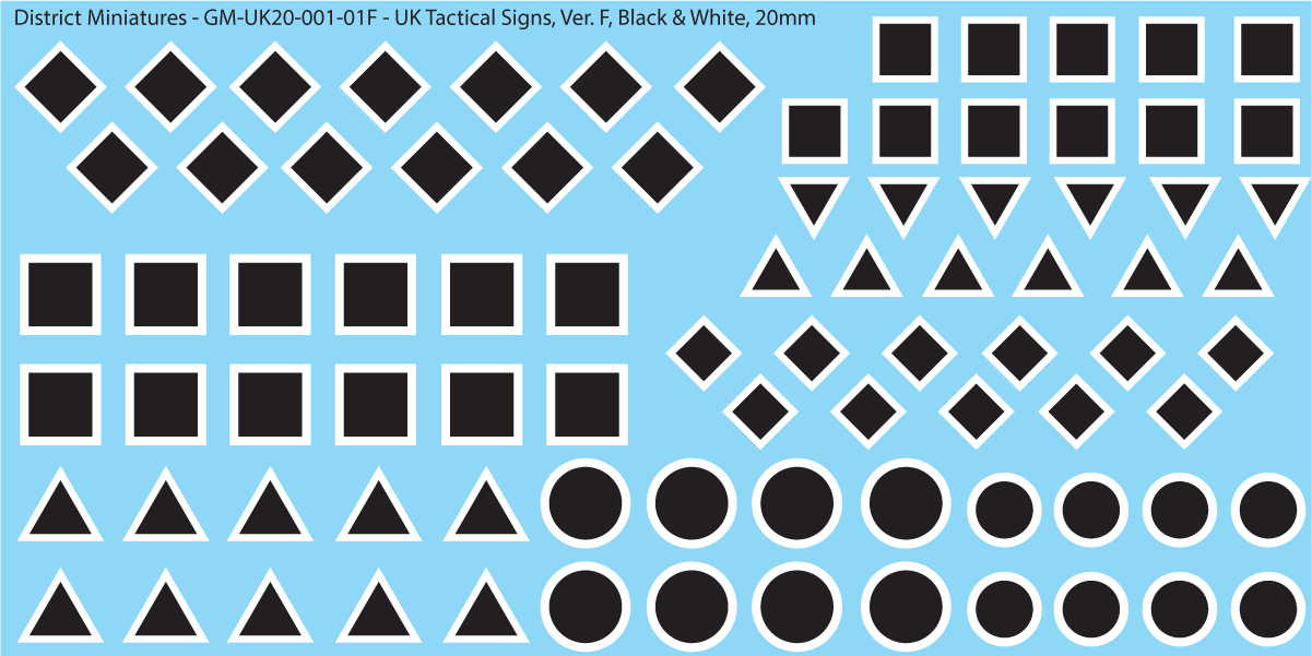 WW2 British - Tactical Signs, 20mm Decals