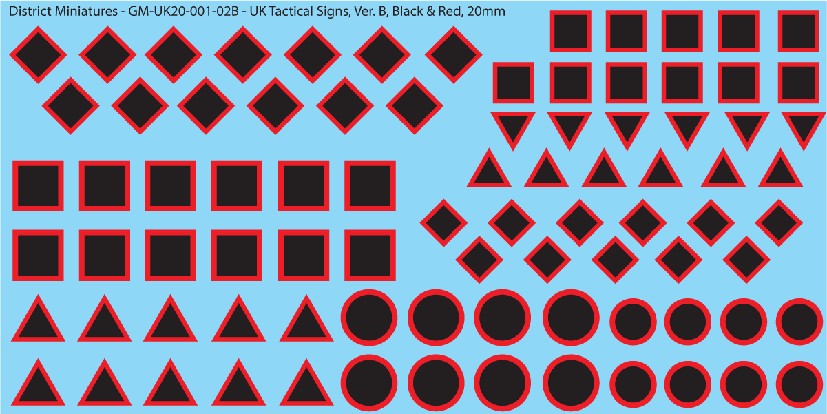 WW2 British - Tactical Signs, 20mm Decals