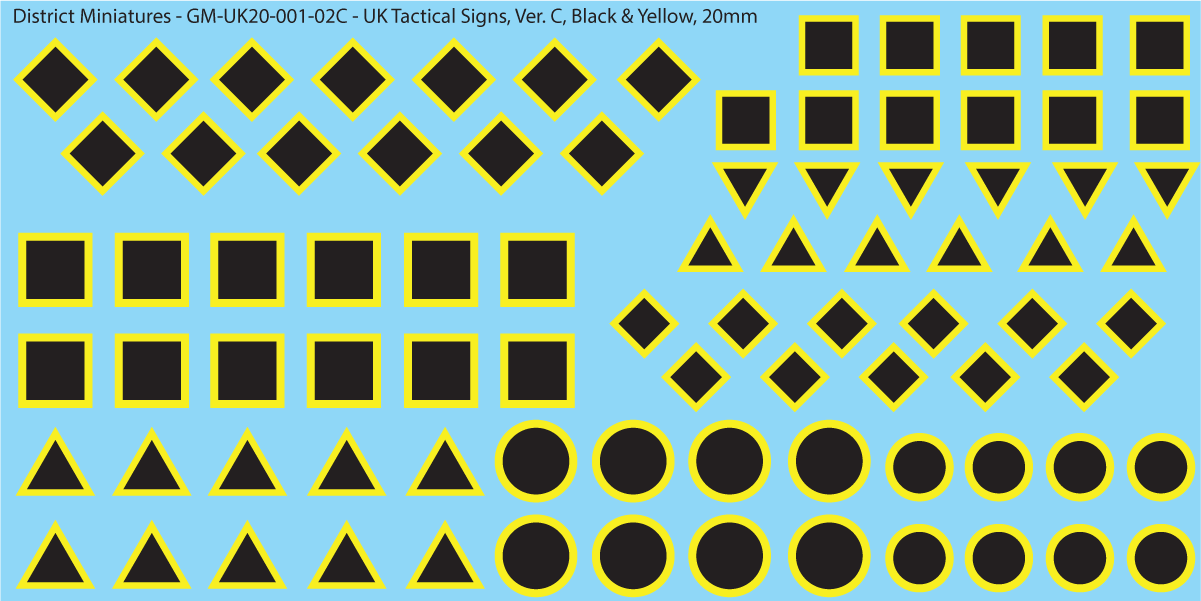 WW2 British - Tactical Signs, 20mm Decals