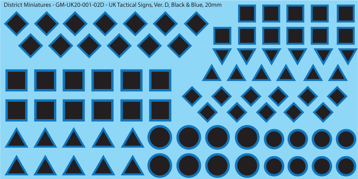 WW2 British - Tactical Signs, 20mm Decals