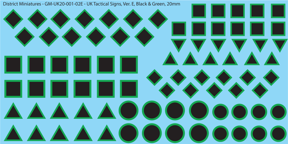 WW2 British - Tactical Signs, 20mm Decals