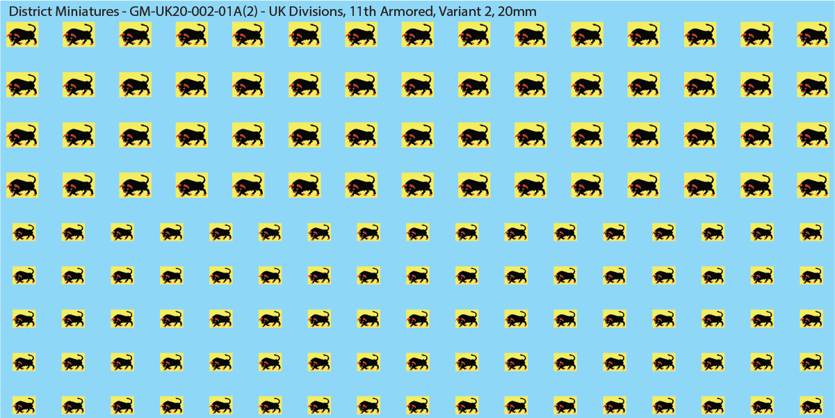 WW2 British - UK Armored Divisions, 20mm Decals