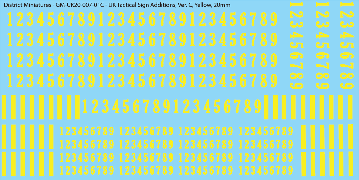 WW2 British - Tactical Sign Additions, 20mm Decals