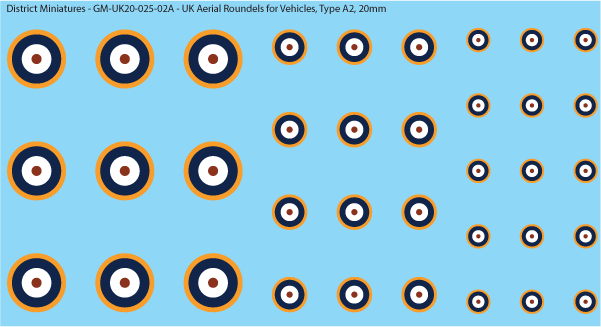 WW2 British - UK Aerial Roundels (Multiple Options), 20mm Decals