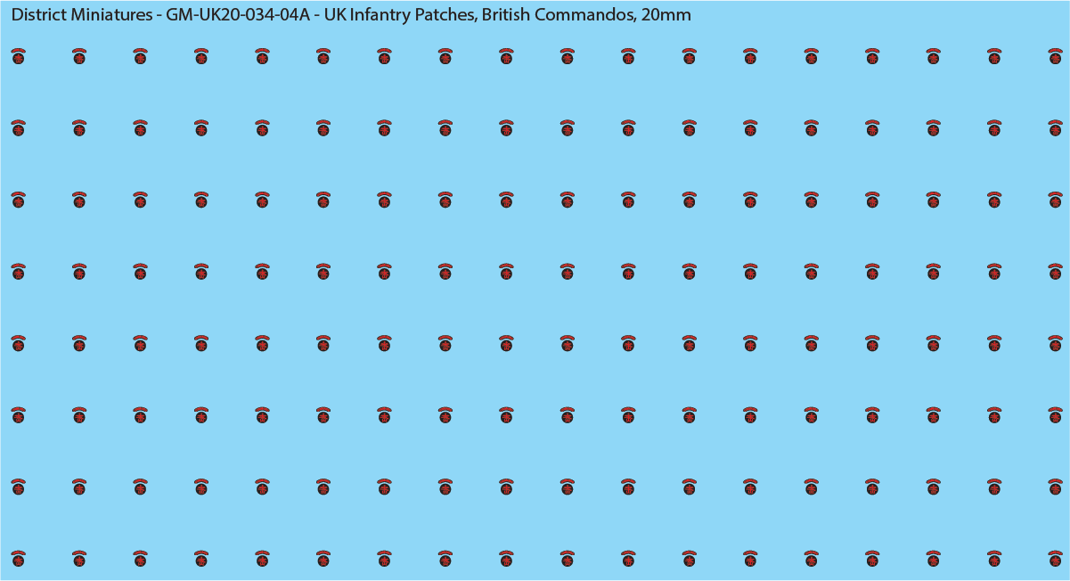 WW2 British - UK Infantry Patches (Multiple Options), 20mm Decals