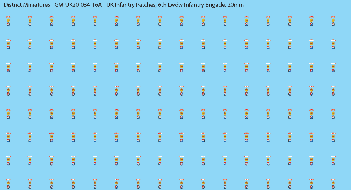 WW2 British - UK Infantry Patches (Multiple Options), 20mm Decals