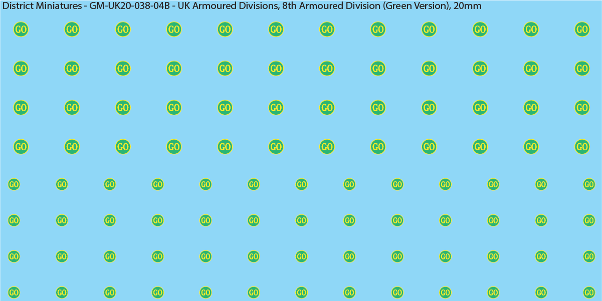 WW2 British - UK Divisional and Brigade Insignia for Armoured/Tanks (Multiple Options), 20mm Decals