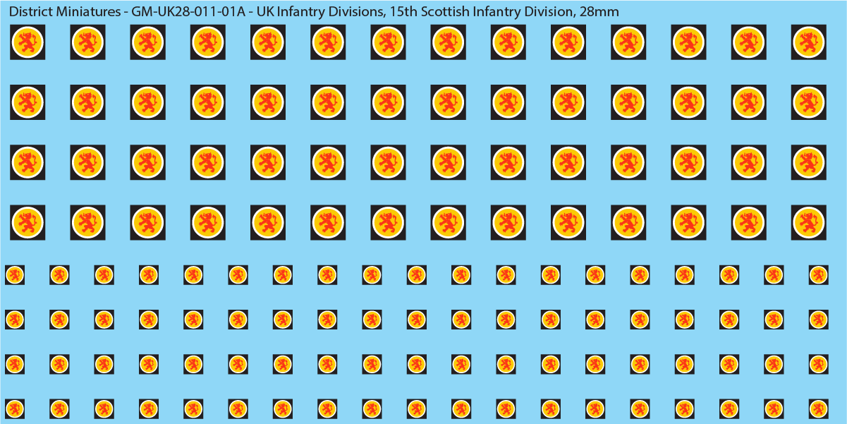 WW2 British - UK Infantry Divisions (Vehicles), 28mm Decals