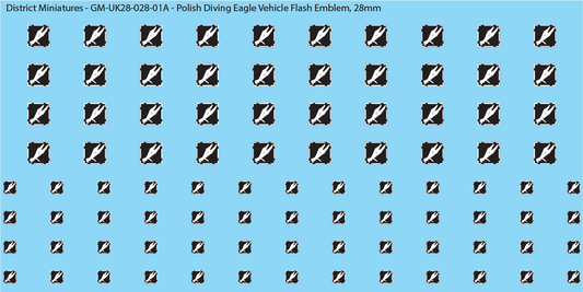 WW2 British - Polish Airborne Diving Eagle Vehicle Flash Emblem (Multiple Options), 28mm Decals