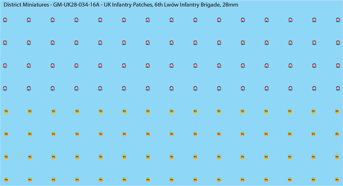 WW2 British - UK Infantry Patches (Multiple Options), 28mm Decals