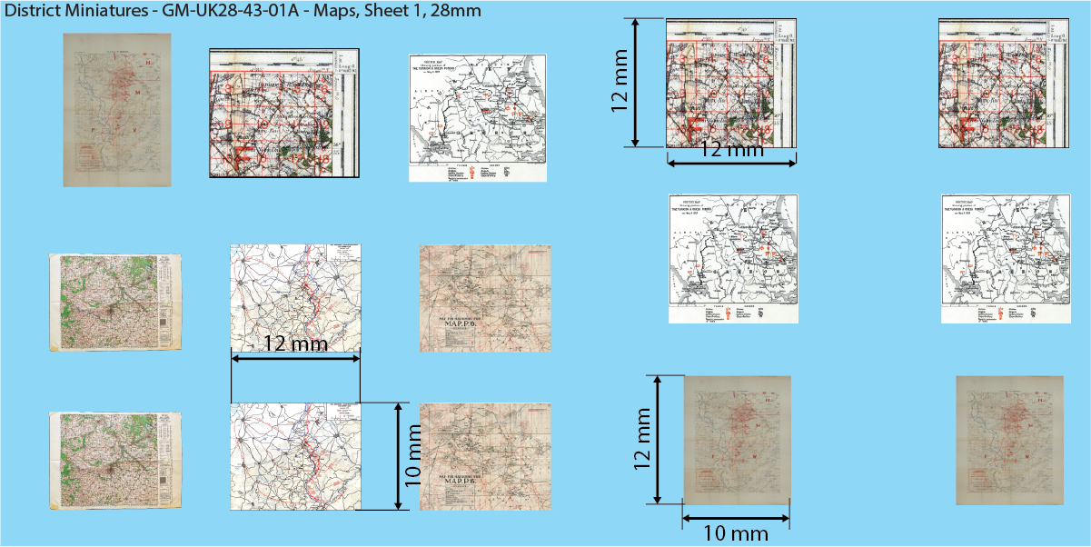 WW2 Maps, 28mm Decals