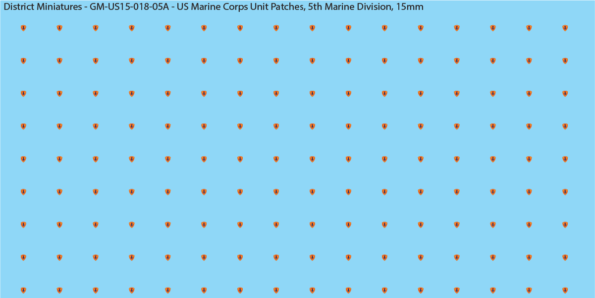 WW2 US - US Marine Unit Patches (Multiple Options), 15mm Decals