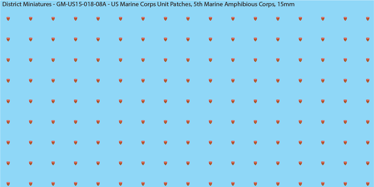 WW2 US - US Marine Unit Patches (Multiple Options), 15mm Decals